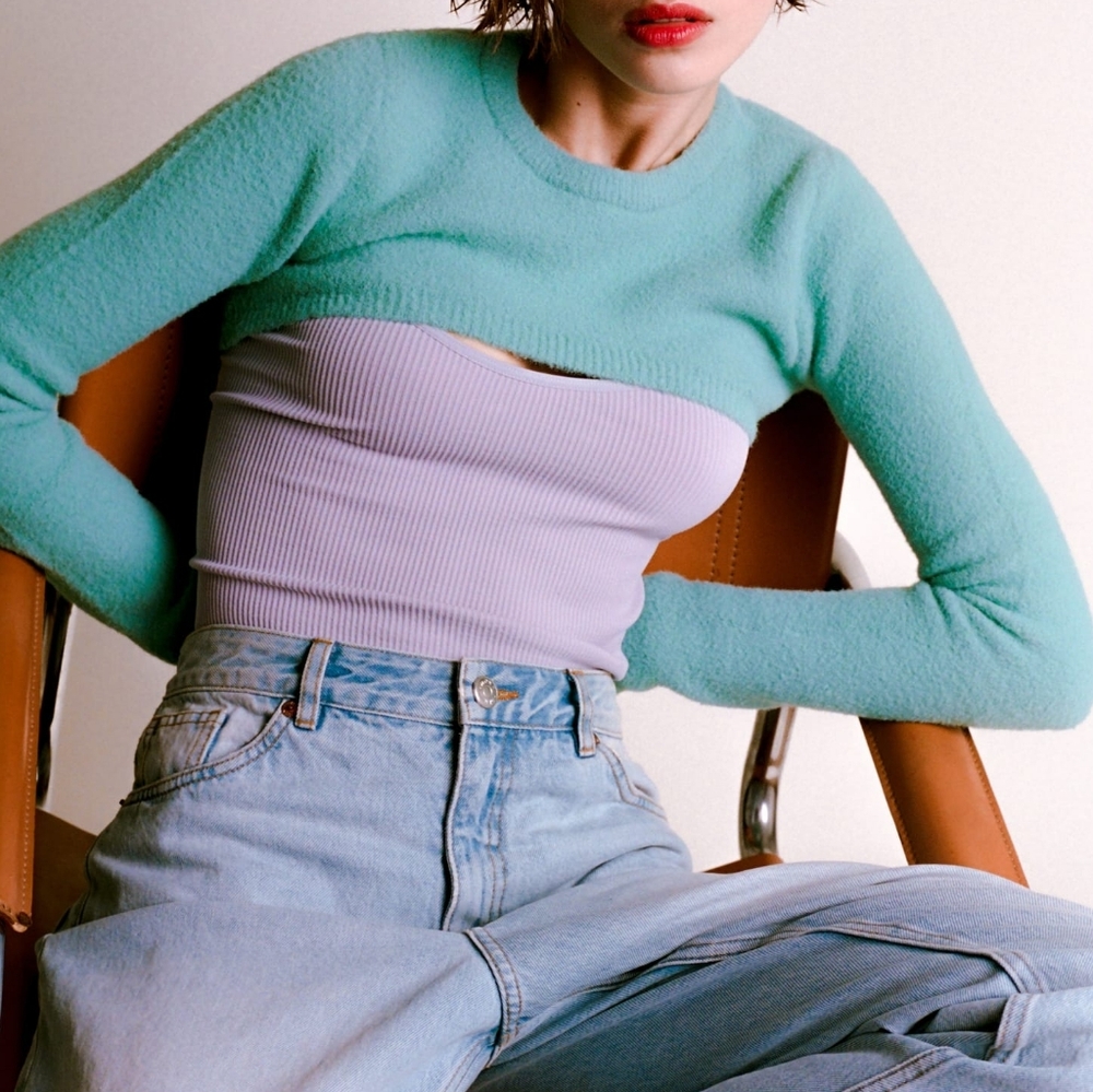 Zara Cropped Cozy Sweater Shrug